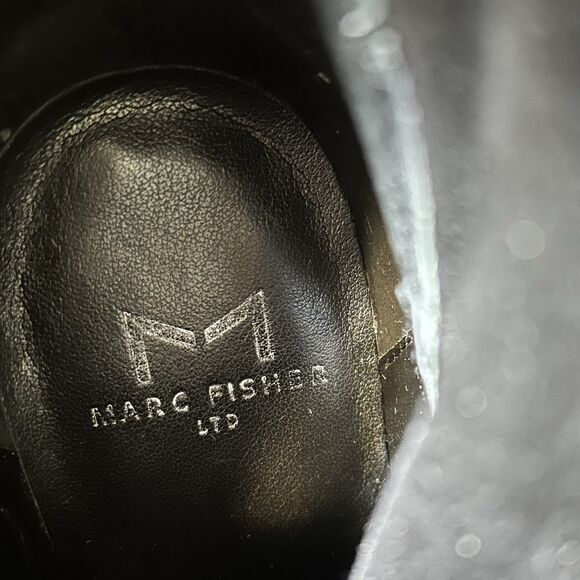 Marc Fisher Ankle Boots Janey Black Leather Suede Ankle Boots 6M Tassels - Picture 15 of 16